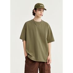 Spring/Summer Oversized Basic Tee  Material: 100%Cotton  Style: Hip Hop, Oversized Size: M, L, XL Color: Beige, Green,  Occasion: Outdoor, Daily,  Vacation Oversized Graphic Tee, Style Hip Hop, Basic Tee, Oversized Tee, Khaki Green, Grey Fashion, Cotton Style, Vintage Tees, Types Of Collars