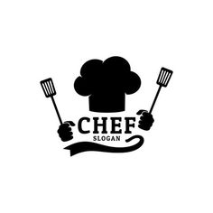 a chef logo with two cooking utensils