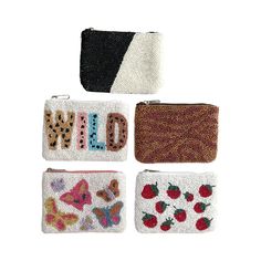 "Discover the irresistible charm of our beaded coin pouches, boasting the cutest designs! Each seed bead pouch features a solid canvas back and a secure zipper closure, ensuring durability and practicality. These beaded pouches are not only stylish accessories but also versatile gifts suitable for various occasions.  Whether you're seeking a fun girly gift, a unique birthday surprise, a delightful party favor, a punchy statement piece, a trendy western accessory, a thoughtful bridesmaid gift, or Handmade White Rectangular Coin Purse, Beaded Pouch Coin Purse, Handmade White Pouch Coin Purse, Rectangular Beaded Coin Purse For Gift, Trendy Multicolor Coin Purse Gift, Trendy Multicolor Coin Purse As Gift, Rectangular Beaded Coin Purse As Gift, Rectangular Beaded Wallets As Gift, Rectangular Beaded Wallet As Gift