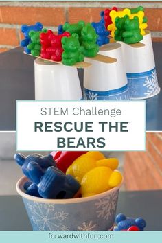 counting bears balanced on pape cups and popsicle sticks Kindergarten Stem Challenges, Stem Engineering Activities, Kindergarten Science Experiments, Math Stem Activities, Simple Stem Activities, Stem Activities Kindergarten, Stem Lesson Plans, Children Working, Stem Activities Preschool