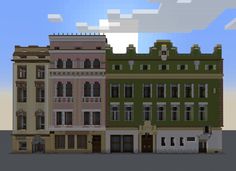 an image of some buildings that are pixelated in the style of video game art