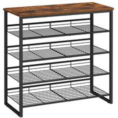 PRICES MAY VARY. Particleboard, Iron Sturdy Structure: Crafted with quality particleboard and metal, this shoe rack shows exceptional reliability and load capacity. Its top bears up to 22 lb, while each mesh shelf holds up to 11 lb. Adjustable feet double the shoe rack's stability Large Capacity: The shoe organizer measures 29.5"L x 11.4"W x 29.6"H. Each layer can accommodate 3-4 pairs of shoes, allowing you to tidy all shoes of the family easily. The top can be a spot for bags, helmets and othe Shoe Storage Shelves, Shoe Storage Shelf, Adjustable Shoes, Shoe Shelves, How To Store Shoes, Shoe Shelf, Shoes Stand, Rack Design, Wire Shelving