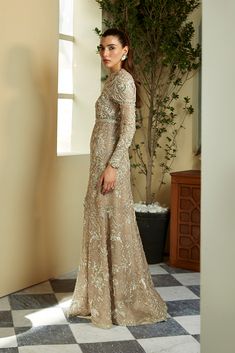 Floor-length Resham Embroidered Wedding Dress, Elegant Wedding Dresses With Resham Embroidery, Intricately Embroidered Floor-length Wedding Dress For Reception, Intricate Embroidered Floor-length Wedding Dress For Reception, Floor-length Wedding Dress With Intricate Embroidery For Reception, Intricate Embroidery Floor-length Wedding Dress For Reception, Embellished Anarkali Dress For Ceremony, Floor-length Embellished Dress For Ceremony, Elegant Hand Embellished Dress For Ceremony