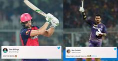 two tweets showing the same player in different poses, one holding a bat