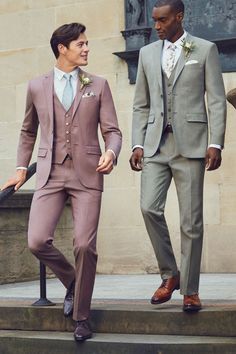 DOUBLE ACT: Mix cool grey with pastels for a contemporary procession Pastel Suit, Suit And Tie Men, Aesthetic Guy Outfits, Groom Colours, Lehenga Designs Simple, Wedding Suits Groom, Tie Men, Groom Suit, Groom Attire