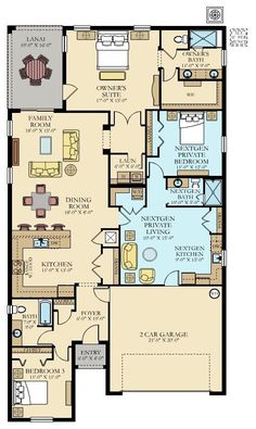 the floor plan for a two bedroom apartment with an attached kitchen and living room area