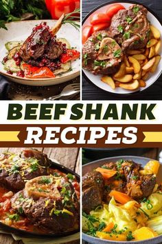 beef shank recipe collage with text overlay that reads beef shank recipes