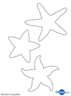 three starfishs are shown in the shape of an outline on a white background