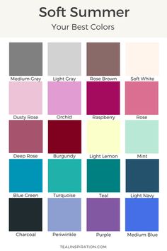 the color chart for soft summer