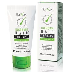 ItalWax Ingrown Hairs THERAPY - Active Paste | Prevents and Eliminates Ingrown Hairs and Reduces Swelling / 1.01 oz. - 30 mL. Waxing Vs Shaving, Natural Hair Removal Remedies, Underarm Hair Removal, Ingrown Hairs, Healing Waters, Hair Therapy, Unwanted Hair Removal, Unwanted Hair, Ingrown Hair