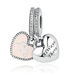 Best Friends Always There Dangle Charms for Valentine's Day with pink enamel and clear CZ 925 Sterling Silver Charm Fits European & Pandora Charm Bracelet Material : Sterling Silver FREE SHIPPING FREE SHIPPING FREE SHIPPING Item specifics Brand Name: New Brand Item Type: Charms Fine or Fashion: Fashion Style: Trendy Material: Metal Metals Type: Silver Charms Type: Hearts Material: 925 Sterling Silver + Cubic Zirconia Promise: 100% 925 Sterling Silver ,If no , 100% refund Gift for: Mom, Wife, Friends Always, Charms Pandora, Best Friend Jewelry, Jewellery Making Materials, Pandora Bracelet Charms, Authentic Jewelry, Bracelet Diy, Cz Pendant, Pink Enamel