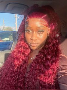 Burgundy Deep Wave, Curly Half Up Half Down, 13x6 Lace Frontal Wig, Deep Wave Wig, Glamour Hair, Frontal Wig Hairstyles, Turquoise Hair, Quick Braided Hairstyles, Frontal Hairstyles