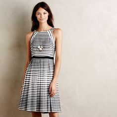 Size 6 Eva Franco Saybrook Striped Fit & Flare Dress From Anthropologie. Dark Gray & White Stripes With Black Waist Detail. Back Cutout With Two Top Buttons And Zippered Closure. Pleated Skirt. Made In Usa. Fully Lined. New With Tags. Never Worn, Excellent Condition. No Fabric Stains/Flaws. Anthropology Dresses, Eileen Fisher Dress, Eva Dress, Striped Mini Dress, Mini Slip Dress, Stripe Dress, Black N White Dress, Mini Cocktail Dress, White Striped Dress