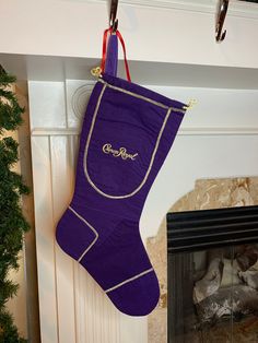 Christmas Cockpit Crown stockings are made from upcycled Crown Royal bags and new materials.  In addition to the main stocking compartment, the Crown bag functions as an extra hiding spot for a special little gift.   Hear the whisky lover in your life mean it when they say thanks! Each stocking is unique and listed sep Crown Royal Bags Ideas Diy, Crown Royal Diy, Crown Bag, Crown Royal Crafts, Royal Gifts, Crown Royal Quilt, Crown Royal Bags, Liquor Bottle Crafts, Sewing Machine Quilting