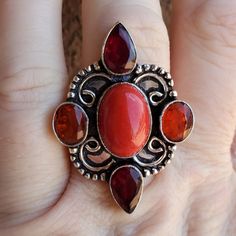 Brand New Handmade Coral And Garnet Silver Ring. 925 Stamped New To Poshmark? Use Referral Code Kimberlyn222 To Receive $10. Nickel-free Red Rings, Red Coral Ring Design Women, Elegant Coral Sterling Silver Jewelry, Bohemian Coral Dangle Jewelry, Red Coral Ring, Hand-strung Round Red Coral Jewelry, Denim Skirt Women, Skirt Women, 925 Silver Ring