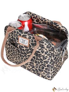 BirdinBag - Lekesky Insulated Lunch Bag - 9L Reusable Adult Lunch Tote for Women and Men (Leopard Print) Leopard Print Travel Bag With Top Carry Handle, Large Capacity Leopard Print Travel Bag, Leopard Print Large Capacity Travel Bag, Leopard Print Travel Bag With Large Capacity, Adult Lunches, Insulated Lunch Tote, Leopard Print Pattern, Lunch Tote, Insulated Lunch Bags