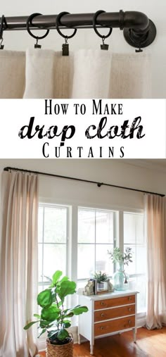 how to make drop cloth curtains