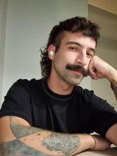 Guys With Mullets And Mustache, Guys With Mustaches And Mullets, Sporty Mullet, Mullet And Mustache Aesthetic Men, Australian Mullet Men, Mullet And Moustache, Hipster Mullet, Mullet Moustache, Mullet With Beard