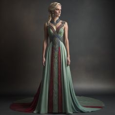 Dress Animation, Asgardian Dress, Armour Dress, Rhaenys Targaryen, Magic Dress, Mother Of Dragons, Fantasy Costumes