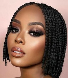 Braids Singles, Drama Hairstyles, Bob Box Braids Styles, Short Bob Braids, Cornrows With Box Braids, Shaved Hair Cuts, Short Box Braids Hairstyles