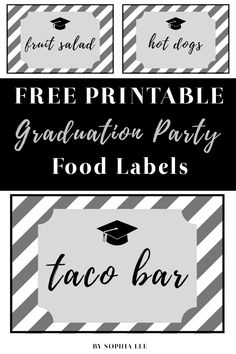 free printable graduation party food labels