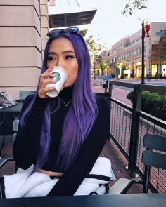 Artic Fox Hair Color, Purple Hair Outfit, Artic Fox Hair, Amethyst Hair, Bright Purple Hair, Fox Hair Color, Pastel Purple Hair, Girl With Purple Hair, Fantasy Hair Color