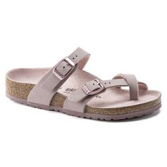 Mayari Birko-Flor Nubuck | shop online at BIRKENSTOCK Adjustable Synthetic Footbed Sandals With Single Toe Strap, Adjustable Double Strap Synthetic Footbed Sandals, Adjustable Strappy T-strap Sandals In Synthetic, Adjustable Strappy Synthetic T-strap Sandals, Adjustable Strap Beach Sandals, Adjustable T-strap Sandals In Synthetic Material, Adjustable Strappy Toe Ring Sandals With Removable Insole, Adjustable Double Strap T-strap Sandals For Beach, Adjustable Double Strap Footbed Sandals With Textured Footbed