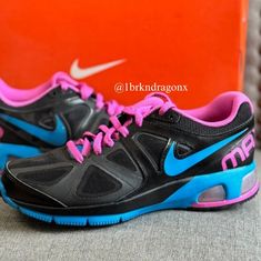 Nwt Nike Air Max Trainers Black Pink Teal Nike Air Running Trainer Photos Are A Part Of The Description. These Babies Are From My Personal Closet And Never Worn Or Used. They Are Brand New In Box. Arrives With Coordinating Mystery Gift! Discounted Shipping For A Limited Time. If You Feet Are Wide Or Not Quite The Right Fit In A Size 8. The Nike 8.5. Will Fit You Beautifully. Especially If You Like To Sock Up. Pink Training Sneakers With Gel Cushioning, Nike Black Sneakers With Gel Cushioning, Nike Black Running Shoes With Gel Cushioning, Black Breathable Nike Air Max For Jogging, Nike Air Max Black Sporty Training Shoes, Nike Pink Running Shoes With Cushioned Footbed, Black Nike Air Max Training Shoes Breathable, Nike Air Max Trainers, Teal Nikes