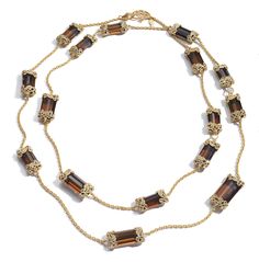 Affinity 40IN Necklace with Smokey Quartz, and  Diamonds. Set in 20K Yellow Gold. Smokey Quartz, Quartz Necklace, Come Together, Morganite, Necklace Set, Amazing Women, The Beauty, Beaded Necklace, Jewelry Necklaces