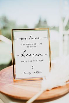 Keep the memory of your loved ones alive with our "If Heaven Wasn't So Far Away" sign, perfect for weddings and special events. This printable memory table sign serves as a beautiful remembrance of those who are no longer with us, with a heartfelt message that they would be here if heaven wasn't so far away. Instantly download this touching wedding decor to create a meaningful tribute at your event. We know you would cherish this in loving memory sign as a way to honor and remember those who hol Reception Signs, Favors Sign, Wish You Were Here, Party Needs, Diy Printable, Desktop Computer, Sign Templates, Google Chrome, Bridal Shower Games