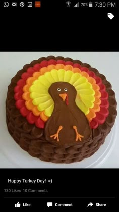 there is a cake with a turkey on it