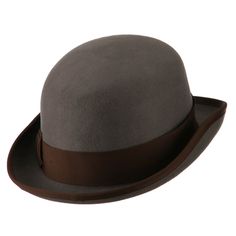 Men's Felt Bowler HatMade of 100% wool.Available sizes with elastic tie inside crown: M (57 cm), L (59 cm) and XL (61 cm).Inner satin hatband.Adult/Male.Crown measures 4 1/2 centimeters deep.Brim measures 2 inches long.Dry clean.Imported. Solid in color, bowler hat with attached different colored grosgrain hat band for gentlemen.Crown features oval round shaped top.Brim is accented with a ribbon trim and upturned all around.Our dressy style derby hat is great for any type of outdoor events, walk Classic Winter Costume Hats And Headpieces, Adjustable Brimmed Wool Cloche Hat, Adjustable Wool Brimmed Cloche Hat, Classic Adjustable Costume Hats For Kentucky Derby, Classic Short Brim Costume Hat For Winter, Classic Short Brim Winter Costume Hat, Classic Adjustable Costume Hats And Headpieces For Winter, Fitted Winter Six-panel Hats, Fitted Six-panel Winter Hat