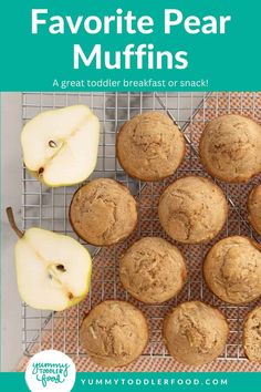 an image of some muffins on a cooling rack with apples in the background