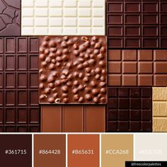 the chocolate color scheme is brown, white, and caramel colors are all different