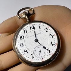 Diameter: 2 1/8 inches Size 18s, grade 940 At this time we are offering a free $400 restoration which includes cleaning and polishing. This is done prior to shipment so please allow 7 to 10 days for this work. Antique Collectible Watch With Polished Finish, Antique Collectible Watches With Polished Finish, Classic Collectible Pocket Watch With Subdials, Timeless Chronometer Pocket Watch For Anniversary, Timeless Pocket Watch Chronometer For Anniversary, Timeless Pocket Watch With Chronometer For Anniversary, Collectible Chronometer Pocket Watch, Round Pocket Watch With Subdials For Anniversary, Classic Collectible Chronograph Watch