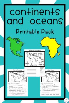 the continents and oceans printable pack