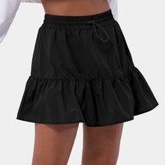 Halara High Waisted Drawstring Ruched Pocket 2-In-1 Skirt Tennis Athletic Black Size Small Deadstock Skort - Pocketed Ruched, Fit & Flare Can Fit M Shorts Under Fit, While Skirt Over Flares With Ruching Faircofe Vibes & Retro Black Tagged Small Nwt & Nip Jogger Skirt, Grey Tennis Skirt, Pink Tennis Skirt, Flowy Mini Skirt, Skirt Tennis, Midi Skirt Casual, White Tennis Skirt, Skirt A Line, Mini Wrap Skirt