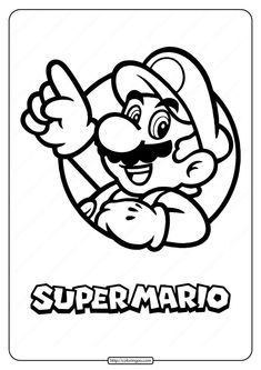 the super mario bros coloring page