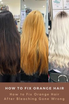 How To Cancel Out Orange Hair, Tone Down Orange Hair, Best Way To Bleach Hair At Home, Orange Toned Hair, Orange Brassy Hair Color Correction, Orange Hair Correction, Bleached Orange Hair, How To Get Rid Of Orange Bleached Hair, Tips For Bleaching Hair At Home