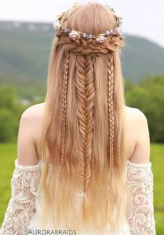 Unique Wedding Hairstyles, Medieval Hairstyles, Fairy Hair, Graduation Hairstyles, Bohemian Hairstyles, Cool Braid Hairstyles, Long Hair Updo, Princess Hairstyles, Long Blonde