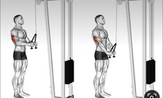 an image of a man doing exercises on the pull - ups with barbells