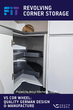 an advertisement for a new kitchen storage unit