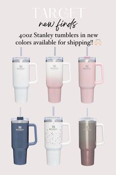 the tumbler mugs are available in different colors and sizes, but not for shipping