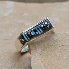 Sky Jewelry, Bigfoot Gifts, Inlay Design, Navajo Nation, Ring Shank, Over The Edge, Sky Design, Dark Night, Only 1