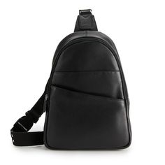 "This ili sling backpack can be worn on your front or back. This ili sling backpack can be worn on your front or back. RFID-blocking technology safeguards credit & debit cards from unauthorized scanning Fits up to an 8-in. device 13""H x 9.5""W x 3""D Removable/adjustable strap length: 15"" Zipper closure Silver-tone hardware Interior: 4 card slots and 1 slip pocket Exterior: 2 zip pockets and 1 slip pocketCONSTRUCTION & CARE Genuine Leather Lining: polyester Spot clean Imported WARNING: Debit Cards, Debit Card, Sling Backpack, Fashion Handbags, Handbag Accessories, Card Slots, Zip Pockets, 3 D, Adjustable Straps