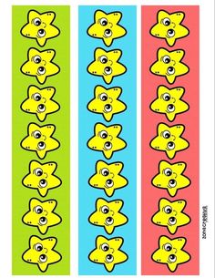 two different colored bookmarks with yellow and green cartoon characters on them, one in the middle