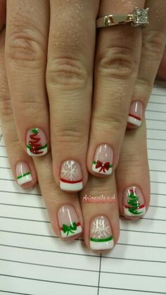 Baby Boomer Nails, Winter Nail Art Designs, Christmas Nails Diy, Xmas Nail Art, Fall Gel Nails, Cute Christmas Nails