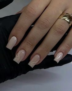 White Tip Nails, Milky Nails, Casual Nails, Classy Acrylic Nails, Long Acrylic Nails Coffin, Bling Acrylic Nails, Neutral Nails, Girls Nails, Square Acrylic Nails