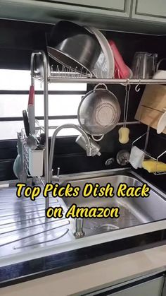 the top picks dish rack on amazon for cleaning dishes and cooking utensils in your kitchen