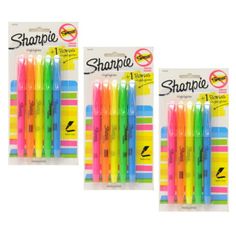 three pack of sharpie pens in assorted colors